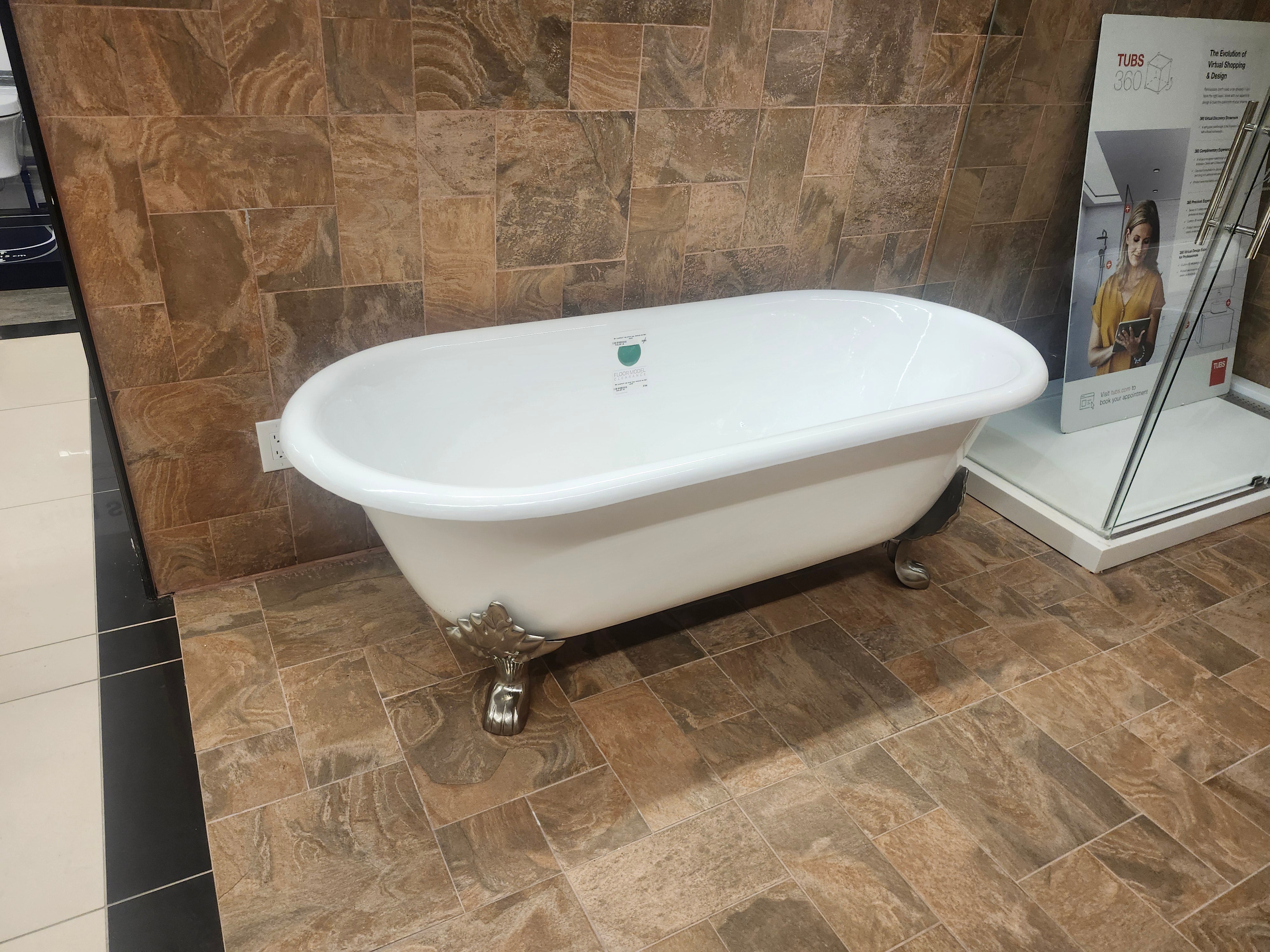 Clawfoot 67x30 Dual Freestanding Bathtub (No Feet) (as is)