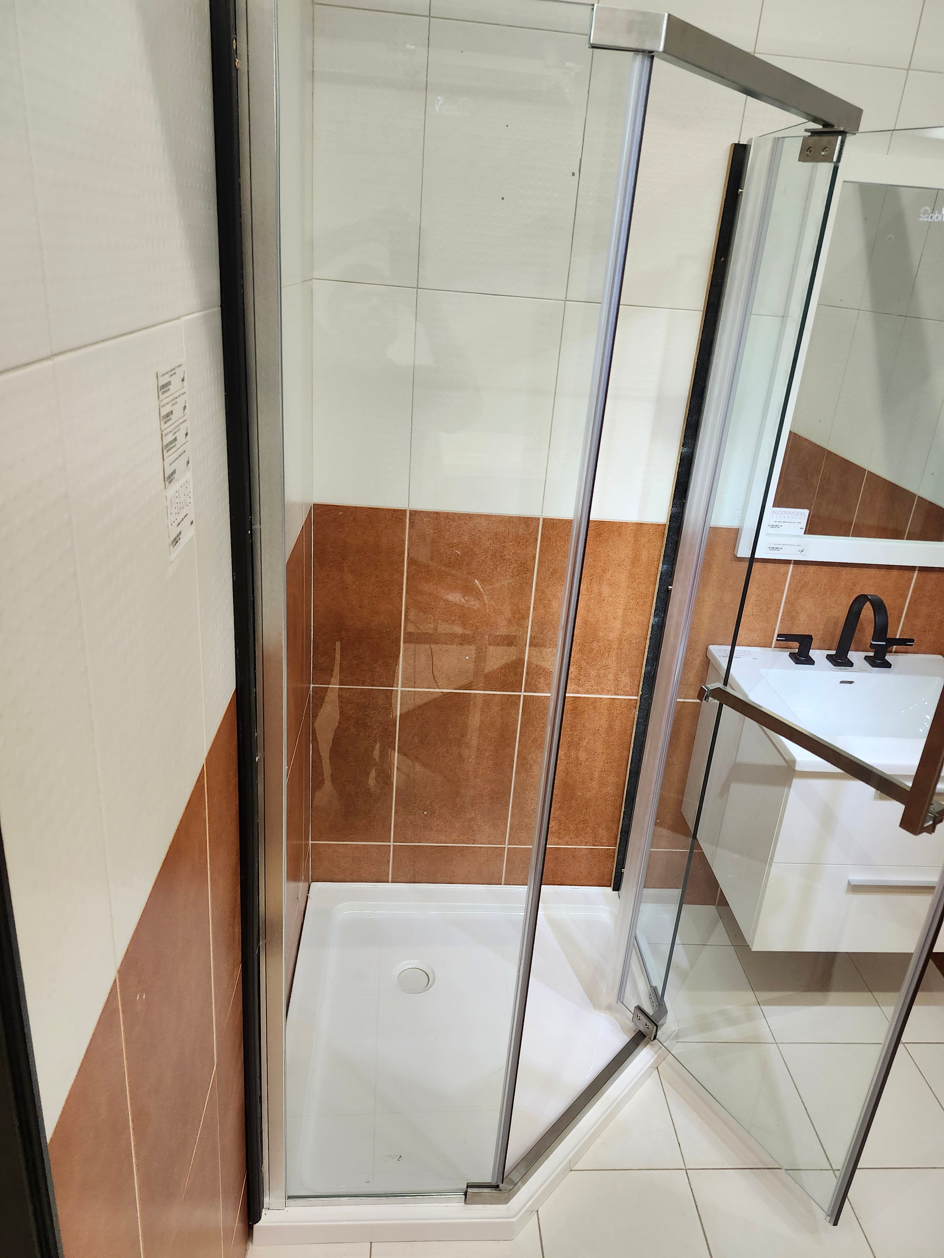 Vida Clarian Neo Angle Shower Door Inventory Clearance (as is)