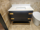 Vida Turin 37" Black/Gold Vanity with Countertop Combo (as is)-1
