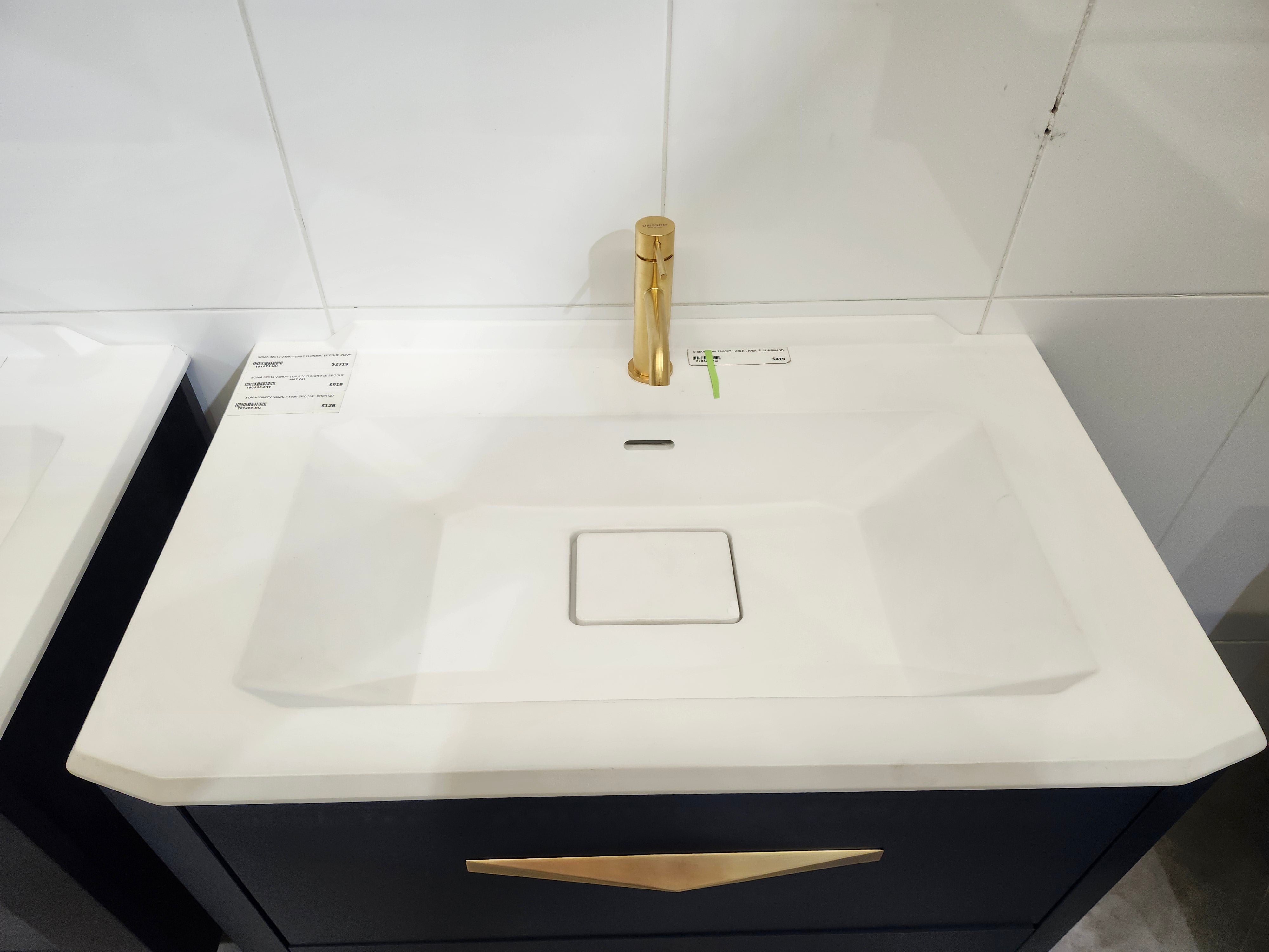 32" Epogue Sonia Vanity & Countertop Counter (as is)