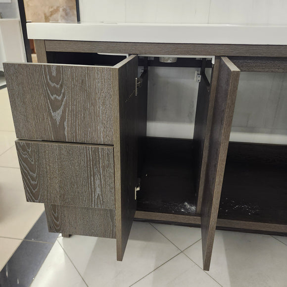 Vida Deco York 71 x 21 Vanity and Aura Countertop Sink Combo No handles Floormount Clearance as is L1