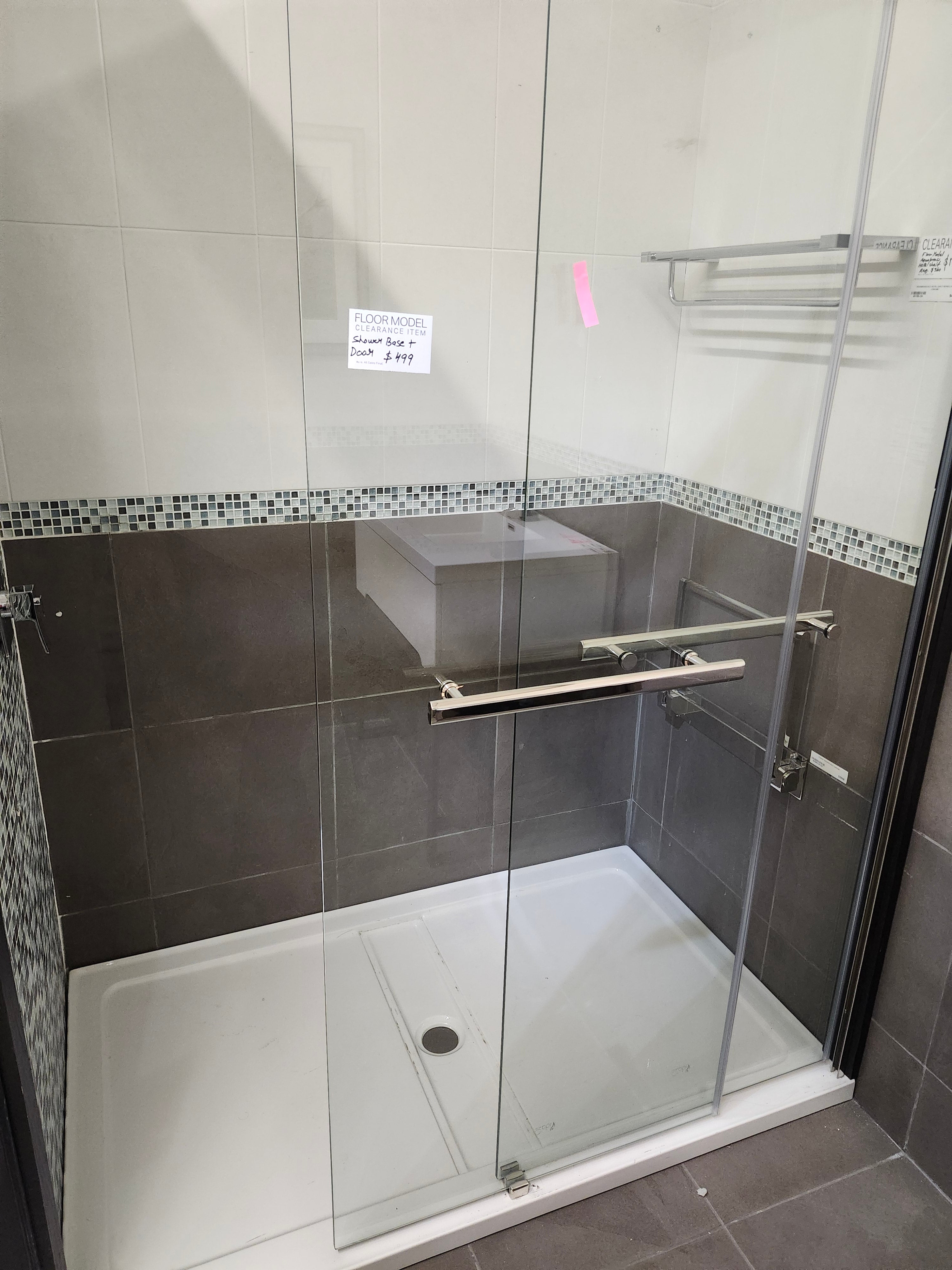 60x36 Shower Base and 60x79 Shower Door Combo (as is)