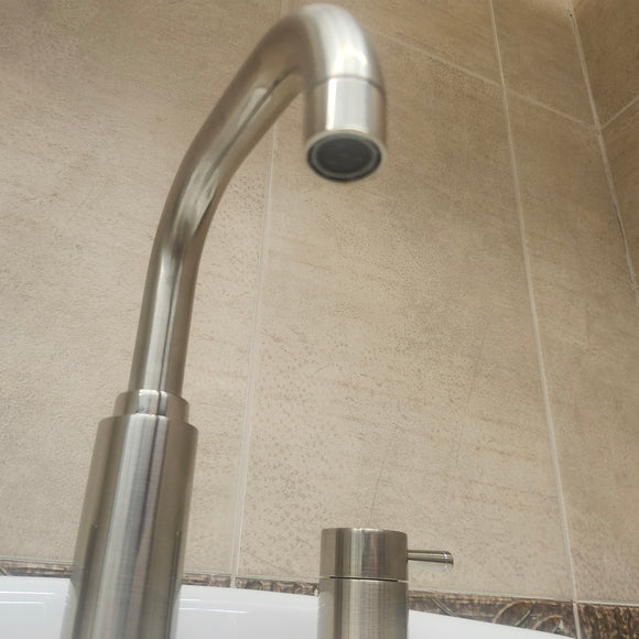 American Standard 8cc Bathroom Faucet with Handles Brushed Nickel Floormodel Clearance as is (H9)
