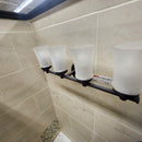 Seagull Lighting 4-Light Vanity Light – Oil Rubbed Bronze – Frosted Glass Shades (Model 44458-814) g12-2