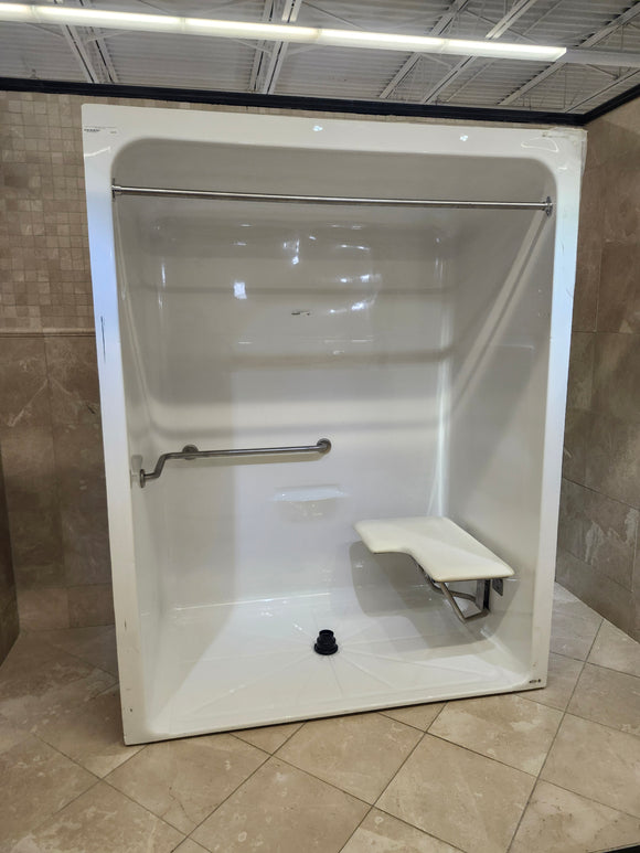 American Standard 1 pc 66 x 37 with seat (as is) walk in shower k6