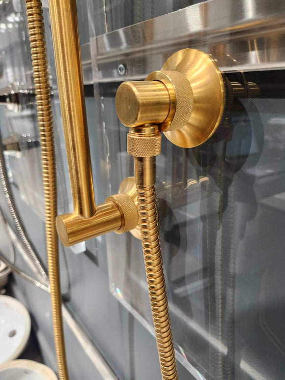 House of Rohl Gold Shower Accessories Floormodel Clearance as is rough in not included