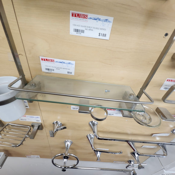 Vida 940 Series Double Glass Shelf Bathroom Accessory Floormodel Sold As is