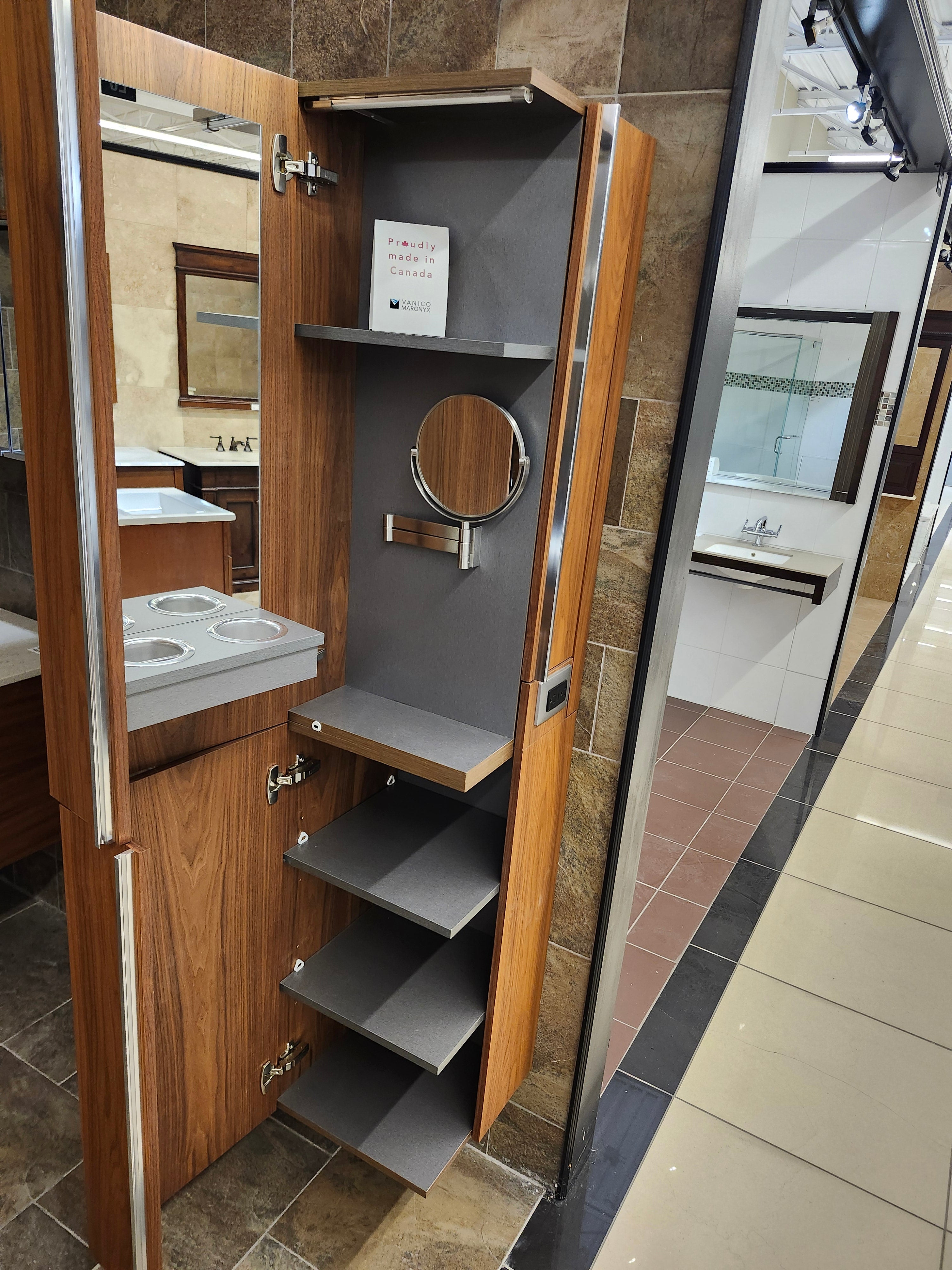 48" Vanico Loft Desk Vanity Combo with Linen (as is)