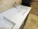60" Aura Plato Glossy Charcoal Vanity with Double Countertop Combo (as is) i1-4