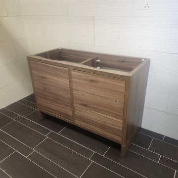 Aura Plato Rosewood Vanity Base Only Double Counntertop  Floormodel as is Clearance - 0