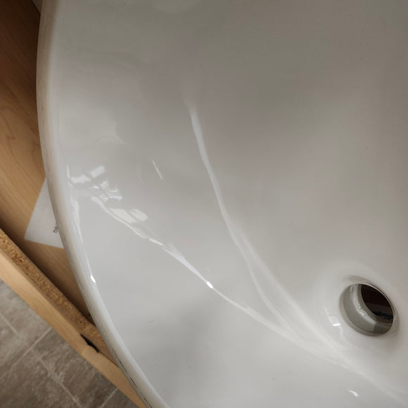 Kohler Caxton 17 x 14 Glazed Undermount No Overflow Bathroom Vanity Sink White Floormodel As Is K2210-G m10