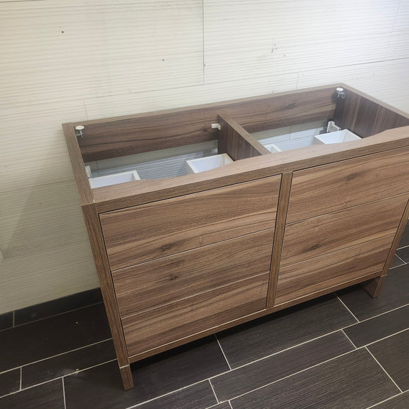Aura Plato Rosewood Vanity Base Only Double Counntertop  Floormodel as is Clearance