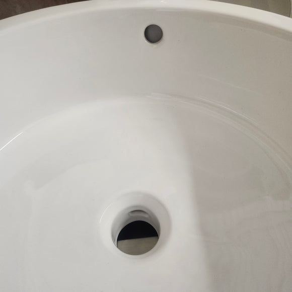 BDI 19 Inch Round White Vessel Vanity Sink Floormodel As is M10