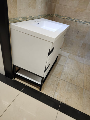 Vida Turin 37" White/Black Vanity with Countertop Combo (as is) h3 - 0