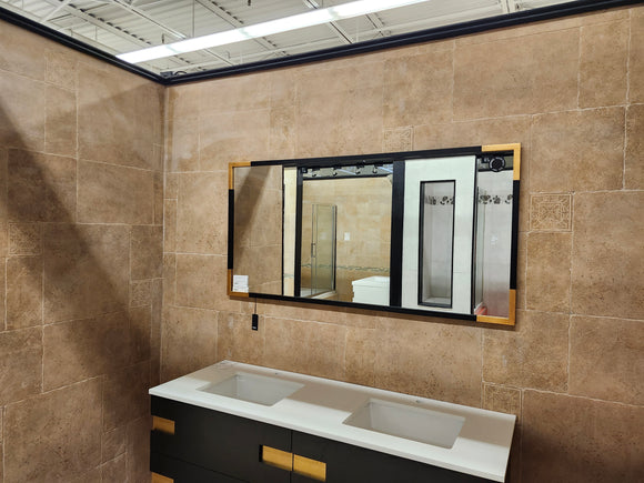 Renwill 30" x 60" Black/Gold Mirror