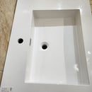 60" Aura Glossy White Plato Vanity with Double Countertop and Black Handles Combo Floormodel(as is) m9-6