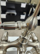 Bathtub Tub Filler Brushed Nickle with hand held shower head Floor model as is no valve included-6