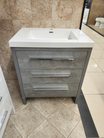 30" Aura Cement Plato Vanity with Countertop Combo (as is)