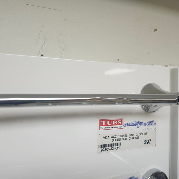 Vida 12 Inch Single Towel Bar Bathroom Accessory Floormodel Clearance As is