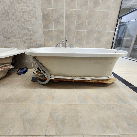 Maax 72 x 36 Arofeel Aigo 102788055 Built in Tub Aquabrass Roman Deck Faucet Volare F1018 Combo Floormodel Clearance M8