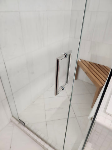 D&M Shower Door 88-112 Chrome Hardware Clear As is Floormodel Clearance As is L1 - 0