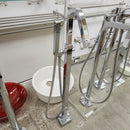 Aquabrass Roman Deck Tub Filler with Hand Held Shower Head Chrome Floormodel as is-14