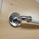 Rubinet Grab Bar 24 Round Flange Chrome and White Floormodel Clearance-2