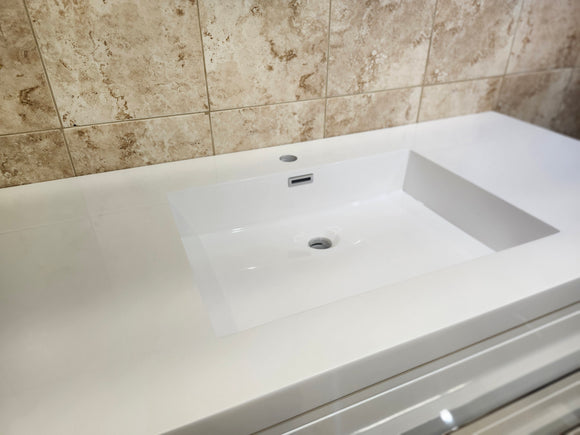 48" Aura Glossy White Plato Vanity with Countertop Combo (as is)