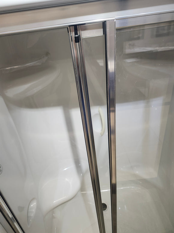 Maax walk in shower with door and built in seat (as is)