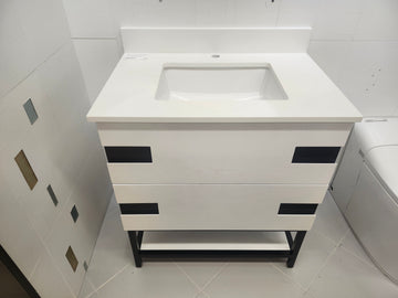 Vida Turin 31" White/Black Vanity with Countertop Combo (as is)