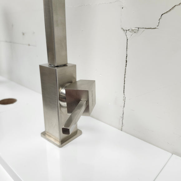 Franke Gneck Kitchen Faucet Floormount clearance Sold As Is Brush Nickel