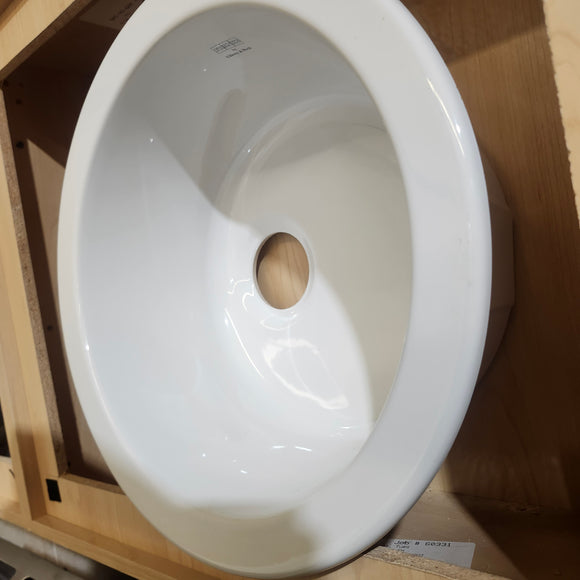 Franke Luna 18 Inch Round Undermount Kitchen Sink 1 Bowl Fireclay White LBK110 Floormodel as is