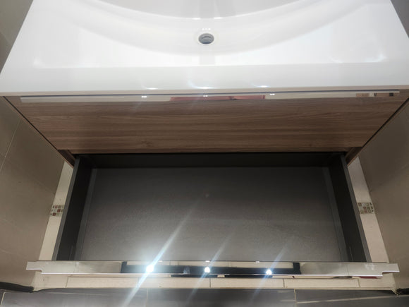 35" Cosmo Shadow Wall Vanity with Countertop Combo (as is)