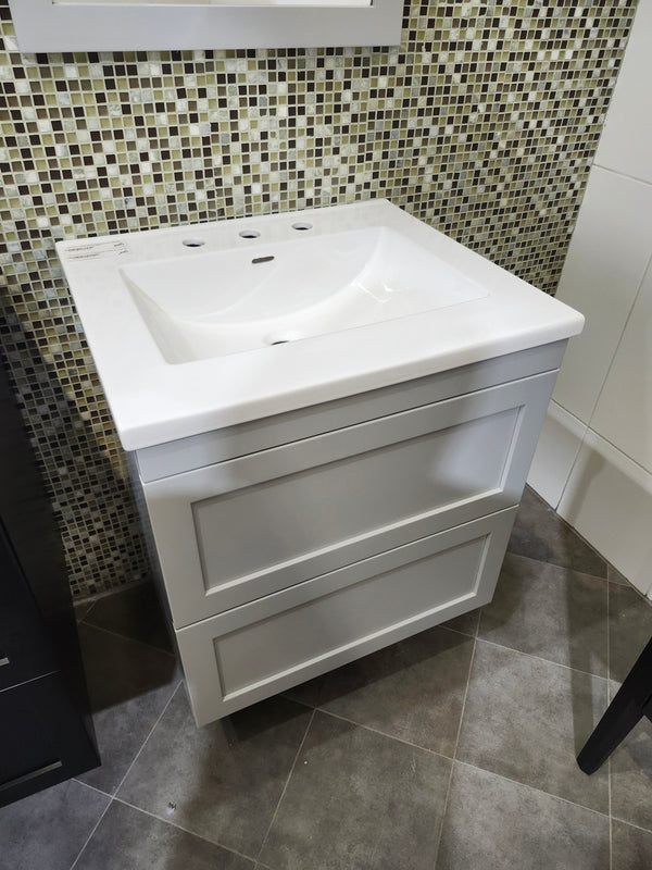 24" Dezign Market Shaker Vanity & Countertop Combo with Mirror (as is)
