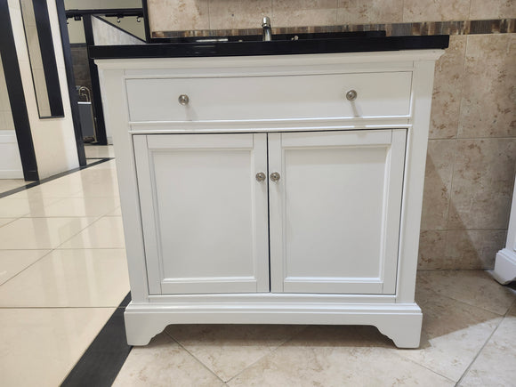 36" Fairmont Framinghm Vanity Base and Countertop Combo with Mirror (as is) k11