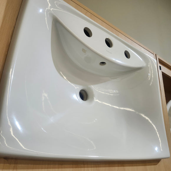 Kohler Escale 24 x 17 Drop In 8cc 3 Hole Bathroom Vanity Sink Floormodel As Is M10