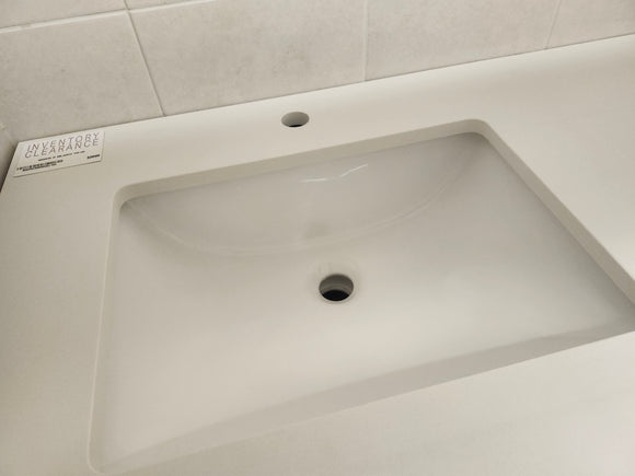 61" Madison Navy Vanity and Double Countertop Combo (as is) i11