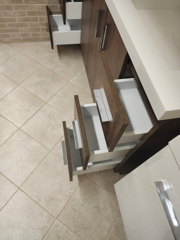 60" Aura Rosewood Art Vanity with Double Countertop Combo (as is)