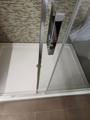 Vida Snap 60x79 Shower Door and 60x42 Vida Shower Base Combo (as is) k4-4