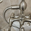 Bathtub Tub Filler Brushed Nickle with hand held shower head Floor model as is no valve included M8-7