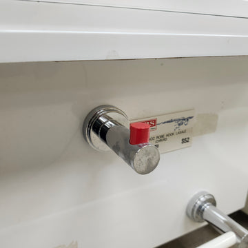 Rubinet Lasale Robe Hook Floormodel Sold As Is Chrome Floormodel Clearance As is Red/Chrome