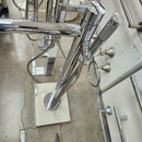 Vida V-Style Floormount Tub Filler with Hand Held Shower Head and Round Handle Floormodel Clearance as Is-3