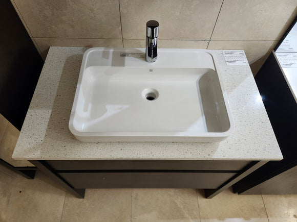 49" Vanico E129 Desk Vanity & Countertop Combo with Mirror and Linen (as is) l11