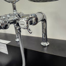 Hansgrohe Axor Series Tub Filler Faucet Montreux Cross Handles Chrome Floormodel Clearance as is Includes Hand Held Shower Head-9