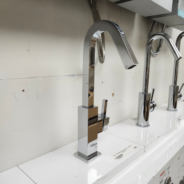 Single Hole Bathroom Faucet with Lever Handle Floormodel As Is - 0