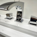Vida Blois Roman Deck 4pc Bathroom Tub Faucet Square Chrome Floormodel Sold as is-9