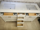 60" Laurel White Vanity and Double Countertop Combo (as is)-7