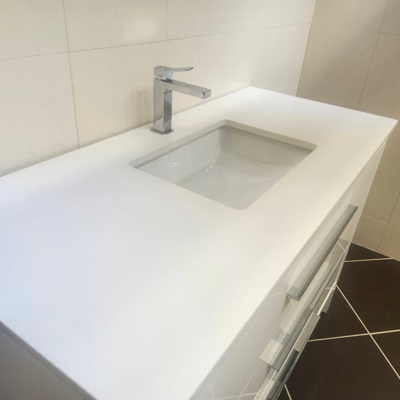 48" Aura Glossy White Plato Vanity with Countertop Combo (as is) J12