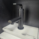 Unity Fountain Blue Single Hole Matte Black Faucet Floormodel Clearance Sold as is (153)-1