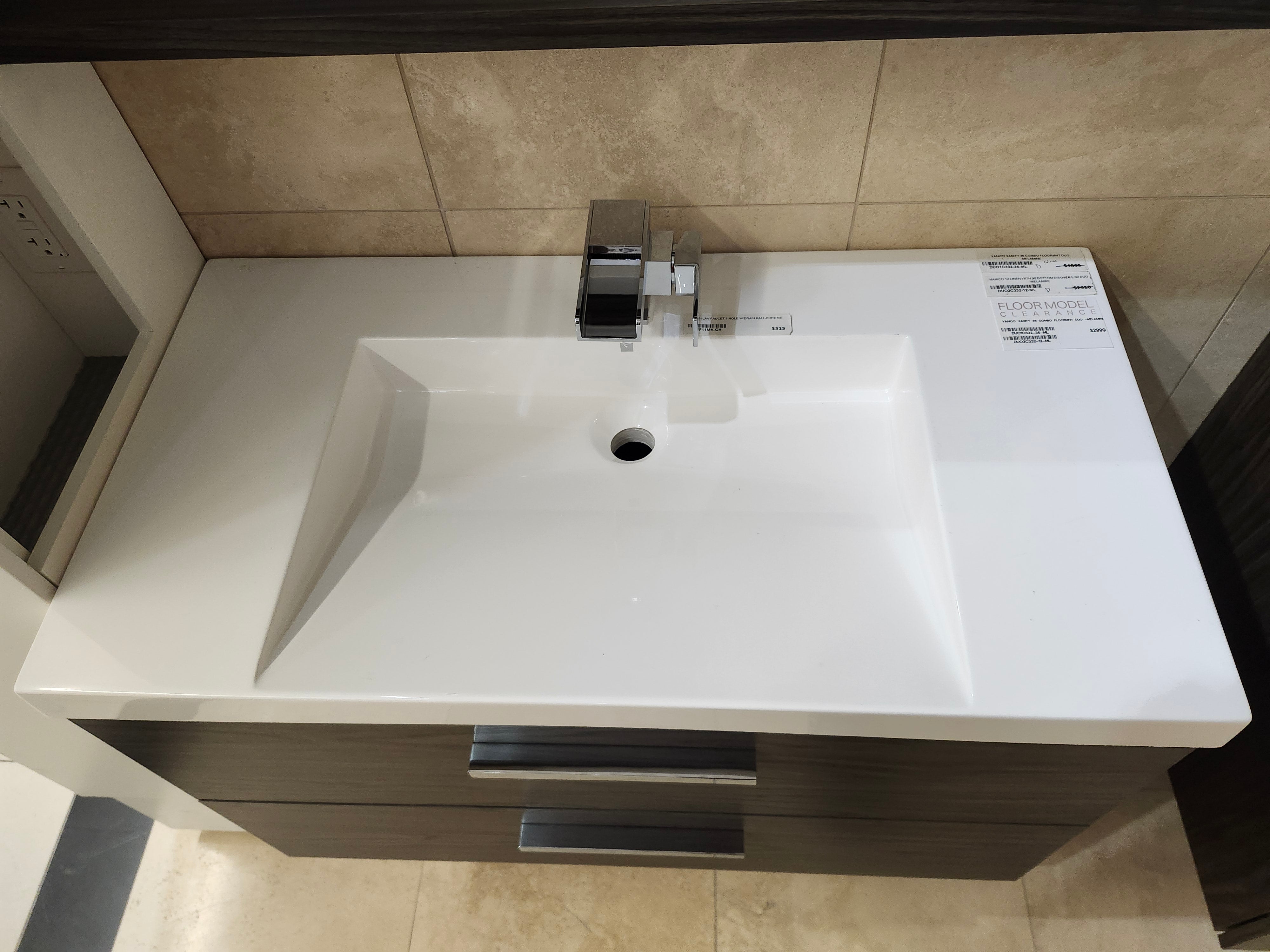 36" Vanico Duo Vanity & Countertop Combo with Matching Linen (as is)